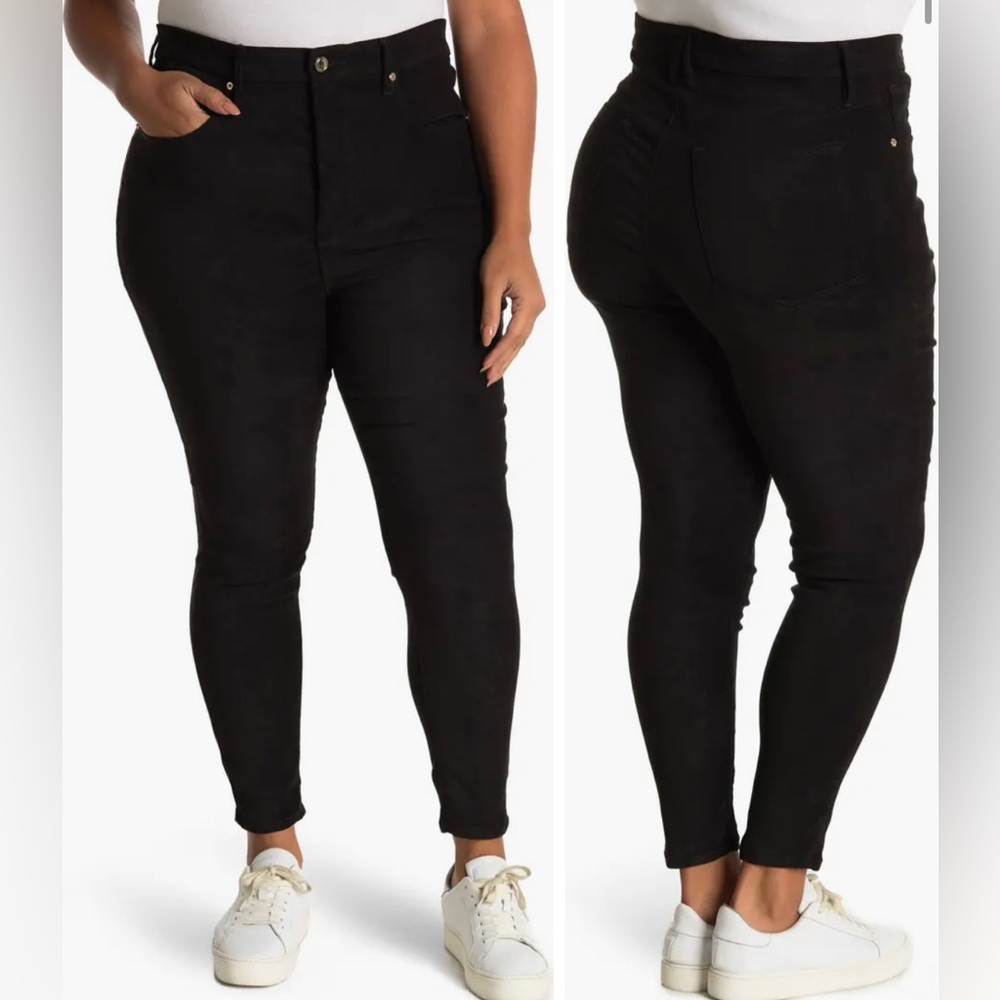 Good American Good Legs faux suede pants